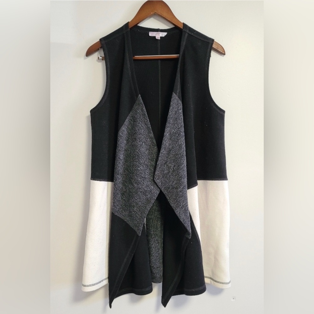 DREW Black, Gray, and White‎ Women's Cardigan Vest